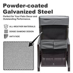 CLIHOME Adjustable Outdoor Patio Lounge Chair,with Flip Table Push Back & Removable Cushions