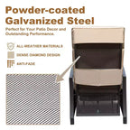 CLIHOME Adjustable Outdoor Patio Lounge Chair,with Flip Table Push Back & Removable Cushions