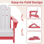 Set di sedie Adirondack da esterno per bambini Hyleory, pieghevoli in HDPE (2 pezzi)