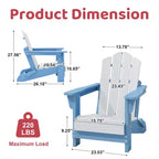 Set di sedie Adirondack da esterno per bambini Hyleory, pieghevoli in HDPE (2 pezzi)