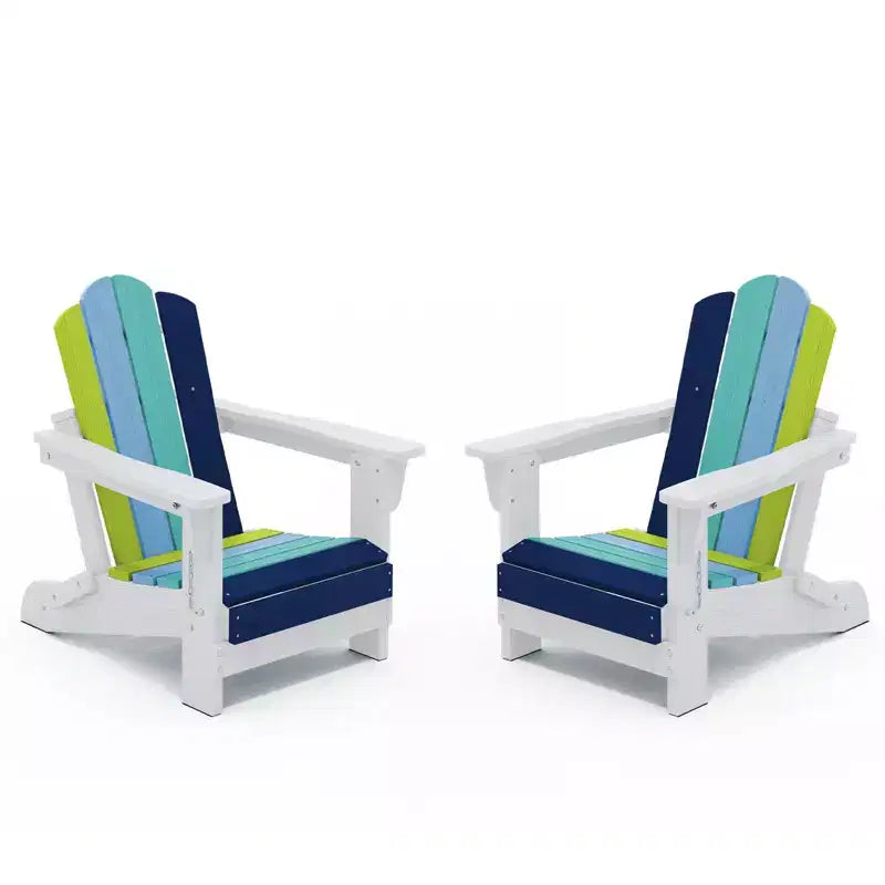 Set di sedie Adirondack da esterno per bambini Hyleory, pieghevoli in HDPE (2 pezzi)