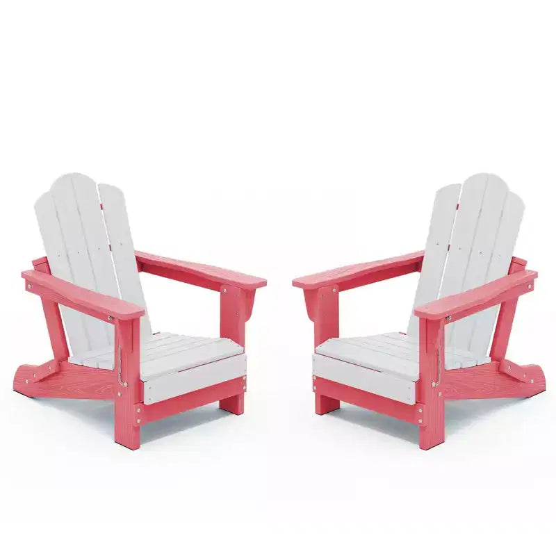 Set di sedie Adirondack da esterno per bambini Hyleory, pieghevoli in HDPE (2 pezzi)