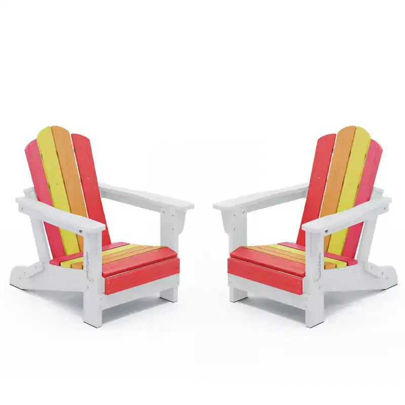Set di sedie Adirondack da esterno per bambini Hyleory, pieghevoli in HDPE (2 pezzi)