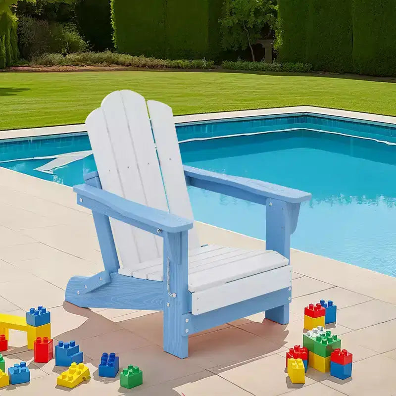 Hyleory Kids Foldable Adirondack Chair Set, 4-Piece  Durable HDPE Outdoor Chairs for Children