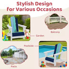 Hyleory Kids Foldable Adirondack Chair Set, 4-Piece  Durable HDPE Outdoor Chairs for Children