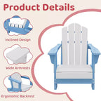 Hyleory Kids Foldable Adirondack Chair Set, 4-Piece  Durable HDPE Outdoor Chairs for Children
