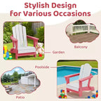Hyleory Kids Foldable Adirondack Chair Set, 4-Piece  Durable HDPE Outdoor Chairs for Children