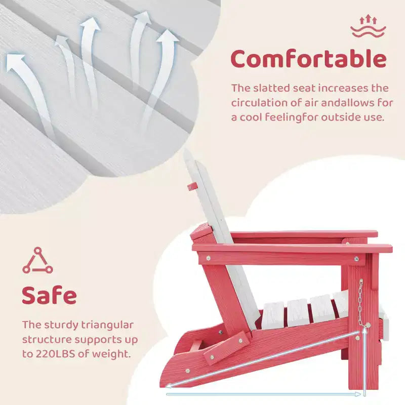 Hyleory Kids Foldable Adirondack Chair Set, 4-Piece  Durable HDPE Outdoor Chairs for Children