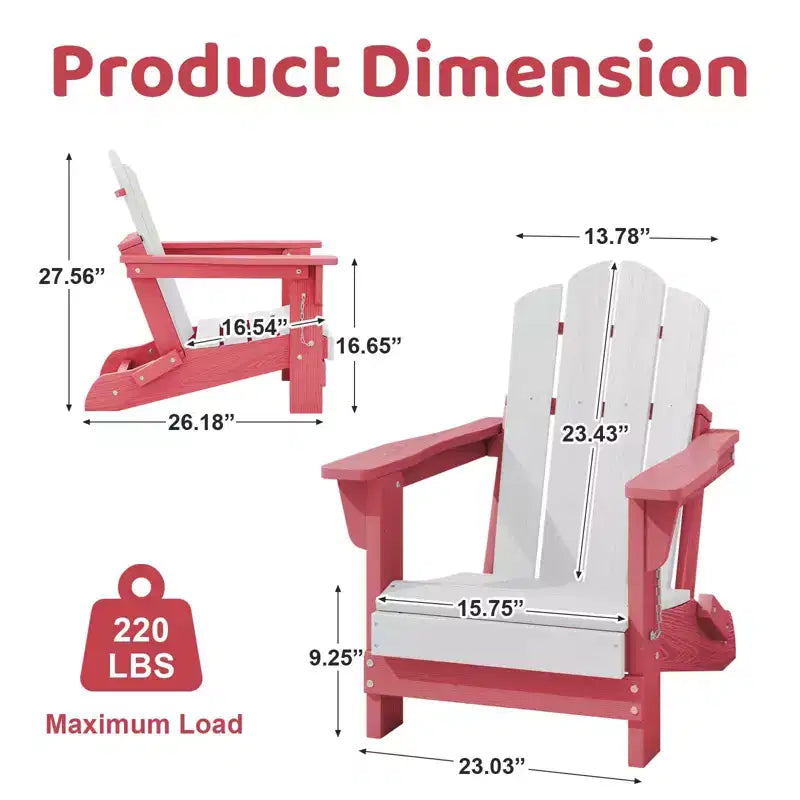 Hyleory Kids Foldable Adirondack Chair Set, 4-Piece  Durable HDPE Outdoor Chairs for Children