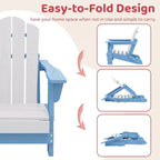 Hyleory Kids Foldable Adirondack Chair Set, 4-Piece  Durable HDPE Outdoor Chairs for Children