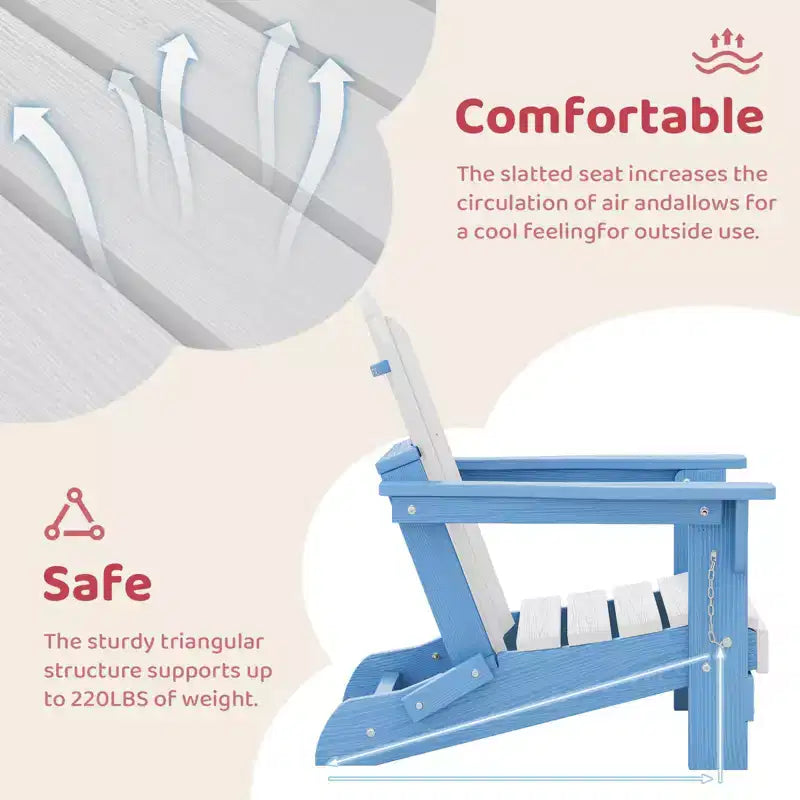 Hyleory Kids Foldable Adirondack Chair Set, 4-Piece  Durable HDPE Outdoor Chairs for Children