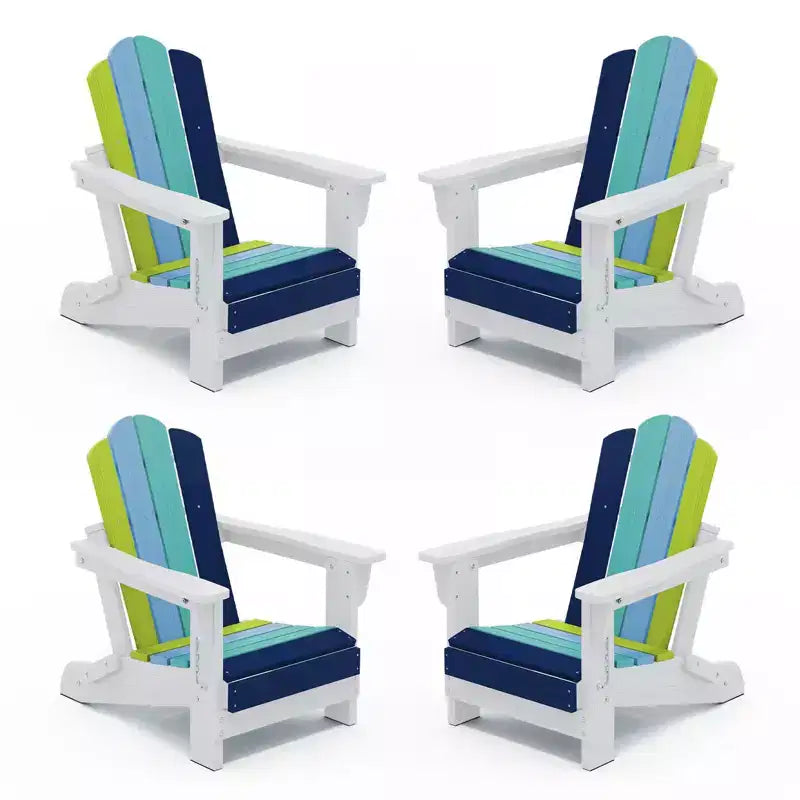 Hyleory Set di 4 Sedie Adirondack Pieghevoli per Bambini, Sedie da Esterno Durevoli in HDPE per Bambini