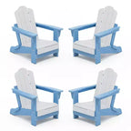 Hyleory Kids Foldable Adirondack Chair Set, 4-Piece  Durable HDPE Outdoor Chairs for Children