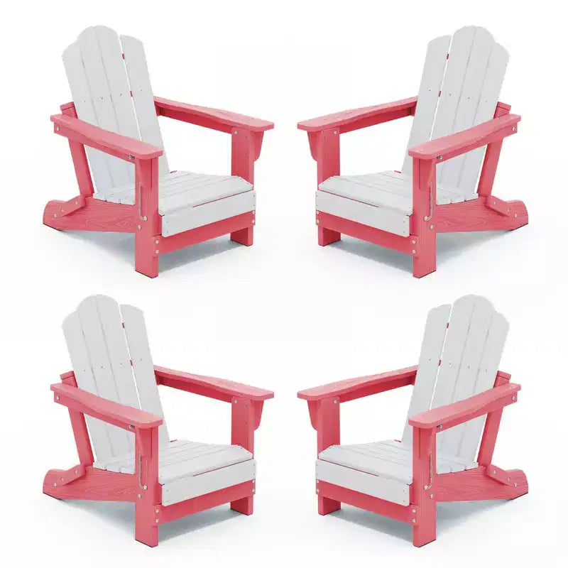 Hyleory Set di 4 Sedie Adirondack Pieghevoli per Bambini, Sedie da Esterno Durevoli in HDPE per Bambini