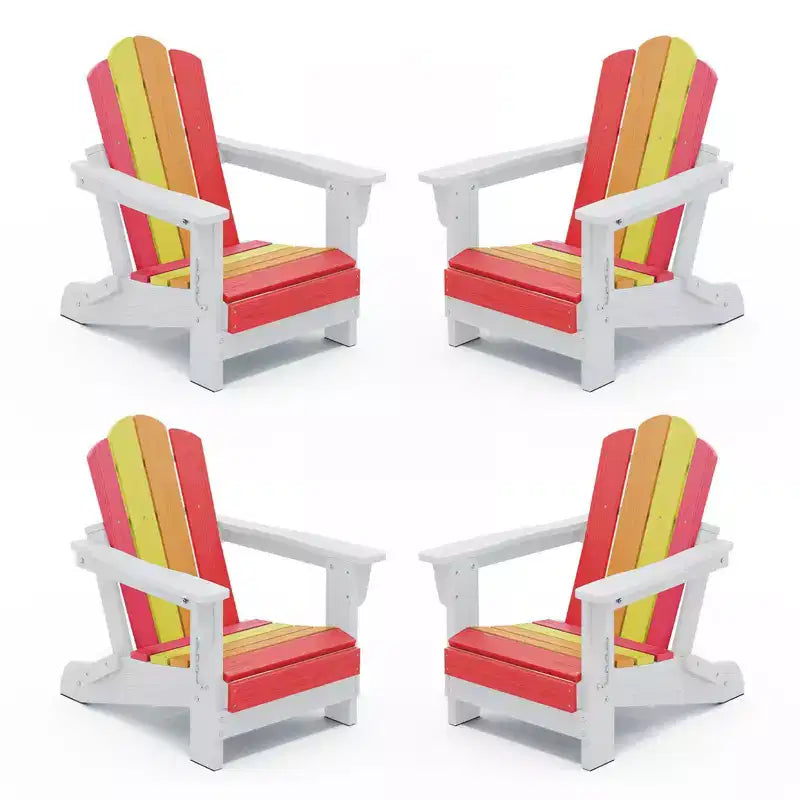 Hyleory Set di 4 Sedie Adirondack Pieghevoli per Bambini, Sedie da Esterno Durevoli in HDPE per Bambini