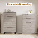 Freestanding Elegant Tall Storage Dressers with 5 Ample Drawer Space