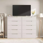 Freestanding Elegant Tall Storage Dressers with 5 Ample Drawer Space