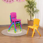 CLIHOME Lightweight Plastic Kids Chair with 11.8 H Seat for Preschool and Toddlers Children Backrest stackable Chair