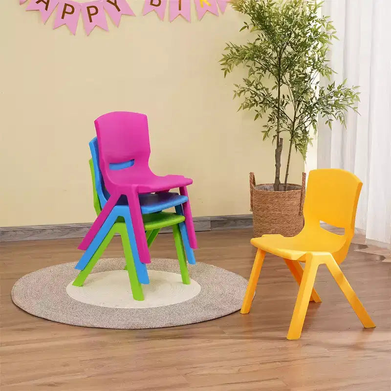 CLIHOME Lightweight Plastic Kids Chair with 11.8 H Seat for Preschool and Toddlers Children Backrest stackable Chair