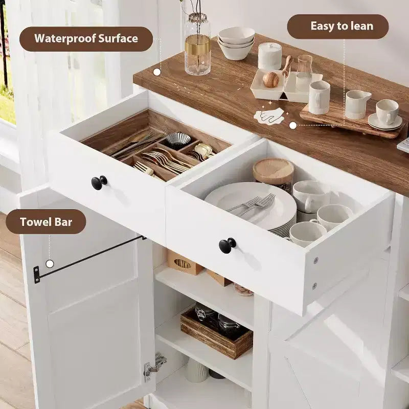 GustoWave Shoe Storage Cabinet with Doors and Drawers, 42'' Tall Shoe Cabinet with 3 Adjustable Shelves, 4-Tier Shoes Rack Organizer Cabinet