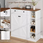 GustoWave Shoe Storage Cabinet with Doors and Drawers, 42'' Tall Shoe Cabinet with 3 Adjustable Shelves, 4-Tier Shoes Rack Organizer Cabinet