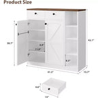 GustoWave Shoe Storage Cabinet with Doors and Drawers, 42'' Tall Shoe Cabinet with 3 Adjustable Shelves, 4-Tier Shoes Rack Organizer Cabinet
