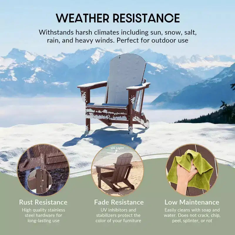 Sedia Pieghevole da Esterno in Poly HDPE WestinTrends Malibu Adirondack