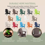 Sedia Pieghevole da Esterno in Poly HDPE WestinTrends Malibu Adirondack