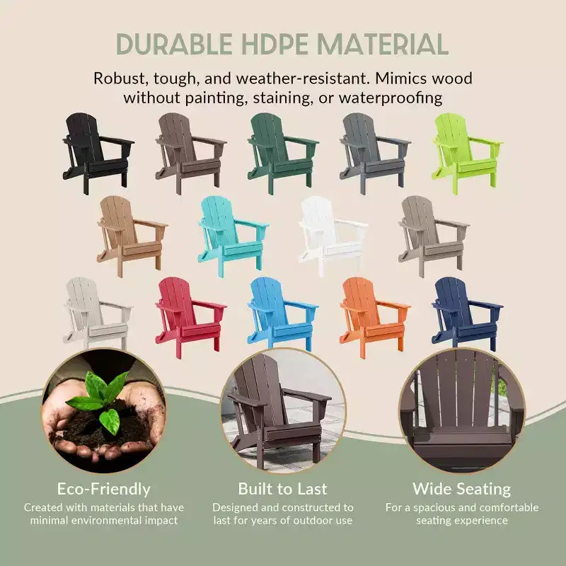 Sedia Pieghevole da Esterno in Poly HDPE WestinTrends Malibu Adirondack