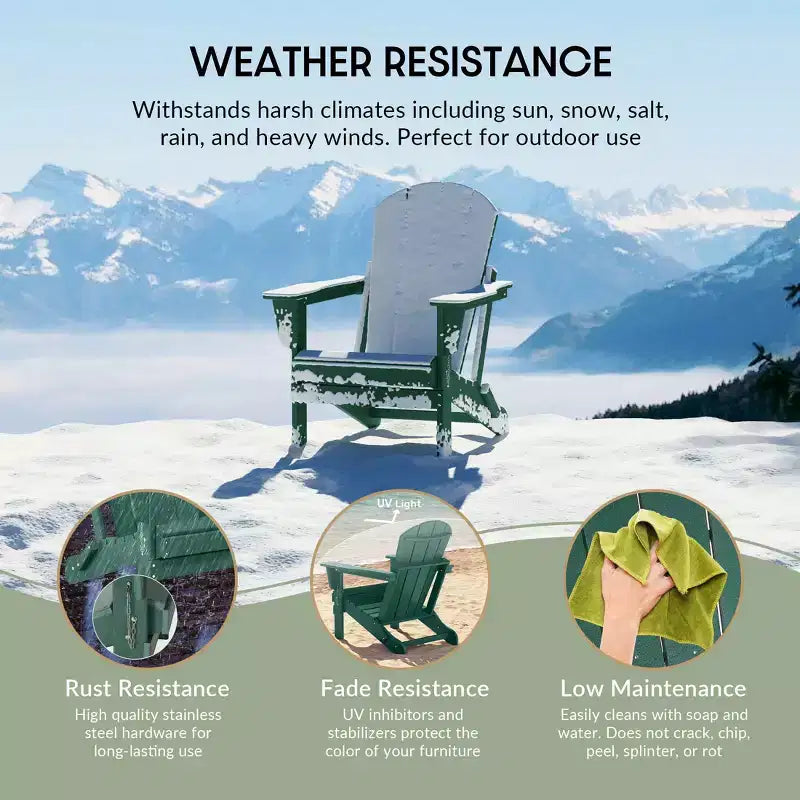 Sedia Pieghevole da Esterno in Poly HDPE WestinTrends Malibu Adirondack