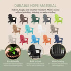 Sedia Pieghevole da Esterno in Poly HDPE WestinTrends Malibu Adirondack