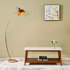 Teamson Home Kingston Coffee Table with Faux Marble Top and Storage Shelf, Walnut