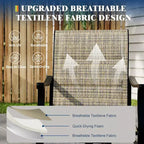 Outdoor Swivel Dining Chairs With Textilene Breathable Back, Patio Swivel Rocker Chairs for Poolside Lawn Garden