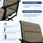 Outdoor Swivel Dining Chairs With Textilene Breathable Back, Patio Swivel Rocker Chairs for Poolside Lawn Garden