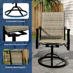 Outdoor Swivel Dining Chairs With Textilene Breathable Back, Patio Swivel Rocker Chairs for Poolside Lawn Garden