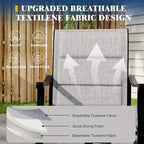 Outdoor Swivel Dining Chairs With Textilene Breathable Back, Patio Swivel Rocker Chairs for Poolside Lawn Garden