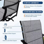 Outdoor Swivel Dining Chairs With Textilene Breathable Back, Patio Swivel Rocker Chairs for Poolside Lawn Garden