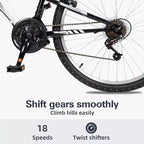 hykolity 26 inch Mountain Bike MTB Outdoor Bicycle Cycling 18 Speed Sport Bikes Trail Off Road Full Suspension for Adult Men Unisex White