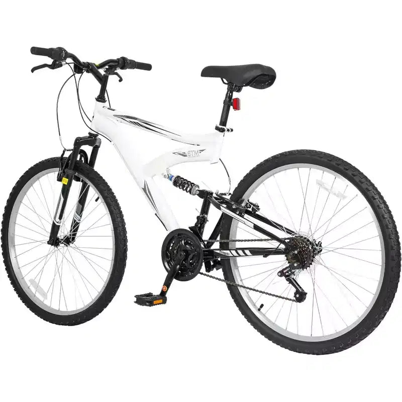 hykolity 26 inch Mountain Bike MTB Outdoor Bicycle Cycling 18 Speed Sport Bikes Trail Off Road Full Suspension for Adult Men Unisex White