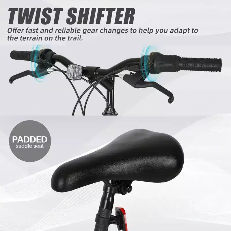 hykolity 26 inch Mountain Bike MTB Outdoor Bicycle Cycling 18 Speed Sport Bikes Trail Off Road Full Suspension for Adult Men Unisex White