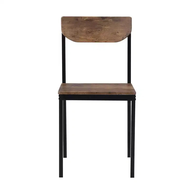 Set da pranzo rotondo a 3 pezzi Whisen con tavolo a ribalta e 2 sedie - Nero e Marrone