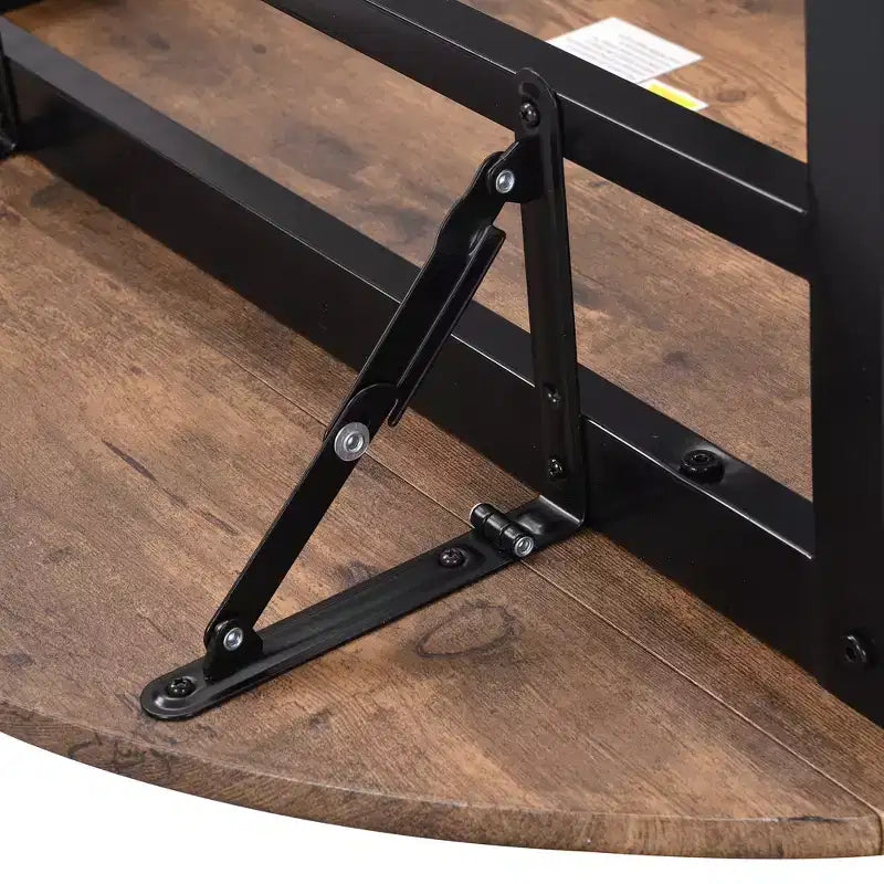 Set da pranzo rotondo a 3 pezzi Whisen con tavolo a ribalta e 2 sedie - Nero e Marrone