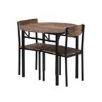 Set da pranzo rotondo a 3 pezzi Whisen con tavolo a ribalta e 2 sedie - Nero e Marrone
