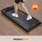 NAYSAYE Tapis Roulant Pieghevole Portatile Sottoscrivania Walking Pad Braccioli Rimovibili Nastro Ammortizzato per Palestra Domestica e Ufficio