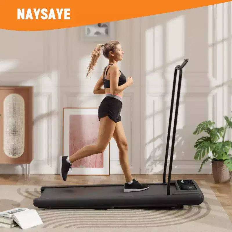 NAYSAYE Tapis Roulant Pieghevole Portatile Sottoscrivania Walking Pad Braccioli Rimovibili Nastro Ammortizzato per Palestra Domestica e Ufficio