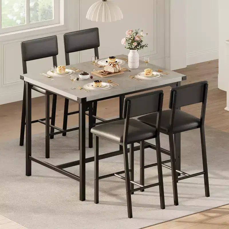 Set da Pranzo - Mobili Moderni per Sala da Pranzo, Set da Pranzo per Cucina, Costruzione Durevole, Design Salvaspazio, Elegante e Confortevole