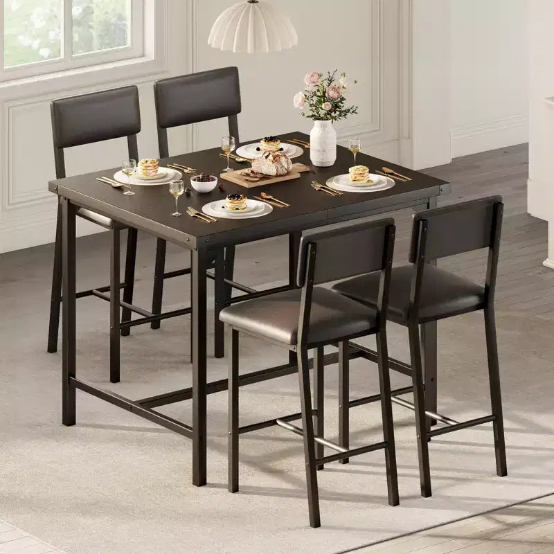 Set da Pranzo - Mobili Moderni per Sala da Pranzo, Set da Pranzo per Cucina, Costruzione Durevole, Design Salvaspazio, Elegante e Confortevole
