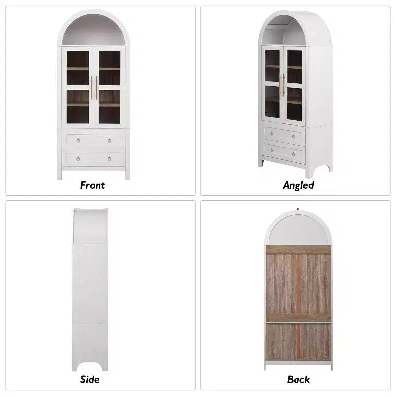 Vatros Tall Arched Cabinet with Adjustable Shelves