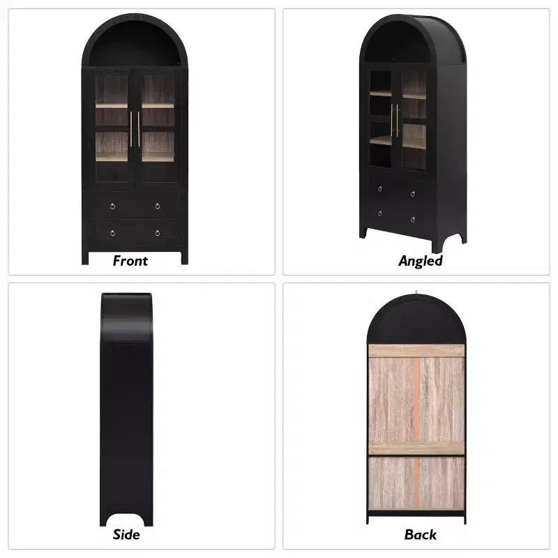 Vatros Tall Arched Cabinet with Adjustable Shelves