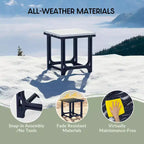 WestinTrends Azura, set da 2 sedie da patio Adirondack in plastica HDPE con tavolino laterale da 18 pollici